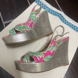 Lilly Pulitzer wedges 7.5